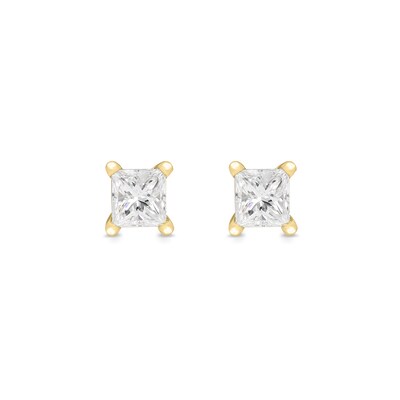 CT. T.W. Princess-Cut Canadian Certified Diamond Solitaire Stud Earrings in 14K Gold (I/I2