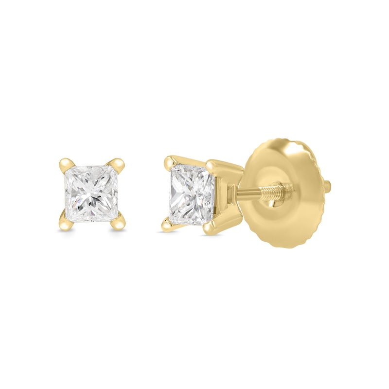 CT. T.W. Princess-Cut Canadian Certified Diamond Solitaire Stud Earrings in 14K Gold (I/I2