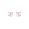 Thumbnail Image 1 of 0.20 CT. T.W. Princess-Cut Canadian Certified Diamond Solitaire Stud Earrings in 14K Rose Gold (I/I2)