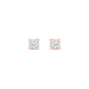 Thumbnail Image 1 of 0.10 CT. T.W. Princess-Cut Canadian Certified Diamond Solitaire Stud Earrings in 14K Rose Gold (I/I2)