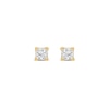 Thumbnail Image 1 of 0.10 CT. T.W. Princess-Cut Canadian Certified Diamond Solitaire Stud Earrings in 14K Gold (I/I2)