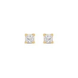 0.10 CT. T.W. Princess-Cut Canadian Certified Diamond Solitaire Stud Earrings in 14K Gold (I/I2)