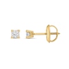 Thumbnail Image 2 of 0.10 CT. T.W. Princess-Cut Canadian Certified Diamond Solitaire Stud Earrings in 14K Gold (I/I2)