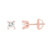 Thumbnail Image 2 of 0.50 CT. T.W. Princess-Cut Canadian Certified Diamond Solitaire Stud Earrings in 14K Rose Gold (I/I2)