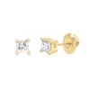 Thumbnail Image 3 of 0.50 CT. T.W. Princess-Cut Canadian Certified Diamond Solitaire Stud Earrings in 14K Gold (I/I2)