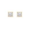 Thumbnail Image 1 of 1.00 CT. T.W. Princess-Cut Canadian Certified Diamond Solitaire Stud Earrings in 14K Gold (I/I2)