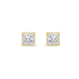 1.00 CT. T.W. Princess-Cut Canadian Certified Diamond Solitaire Stud Earrings in 14K Gold (I/I2)