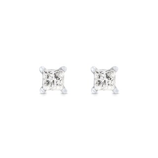 0.50 CT. T.W. Princess-Cut Canadian Certified Diamond Solitaire Stud Earrings in 18K Gold (I/SI2