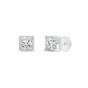 Thumbnail Image 3 of 1.00 CT. T.W. Princess-Cut Canadian Certified Diamond Solitaire Stud Earrings in 18K White Gold (I/SI2)