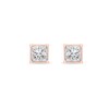 Thumbnail Image 1 of 1.00 CT. T.W. Princess-Cut Canadian Certified Diamond Solitaire Stud Earrings in 18K Rose Gold (I/SI2)