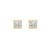 Thumbnail Image 1 of 1.00 CT. T.W. Princess-Cut Canadian Certified Diamond Solitaire Stud Earrings in 18K Gold (I/SI2)