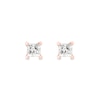 Thumbnail Image 1 of 0.50 CT. T.W. Princess-Cut Canadian Certified Diamond Solitaire Stud Earrings in 18K Rose Gold (I/SI2)