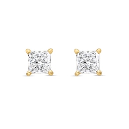 2.00 CT. T.W. Princess-Cut Canadian Certified Diamond Solitaire Stud Earrings in 18K Gold (I/SI2)