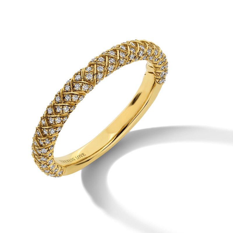Main Image 3 of Vera Wang Love Collection 0.29 CT. T.W. Certified Diamond Woven Anniversary Band in 18K Gold (F/SI2)