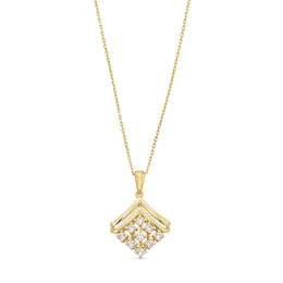 0.30 CT. T.W. Certified Lab-Grown Diamond Motif Drop Pendant in 18K Gold (F/SI2)