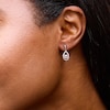 Thumbnail Image 2 of Unstoppable Love™ 0.10 CT. T.W. Diamond Double Teardrop Earrings in Sterling Silver