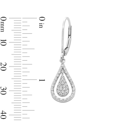 0.23 CT. T.W. Pear-Shaped Multi-Diamond Frame Teardrop Earrings in Sterling Silver