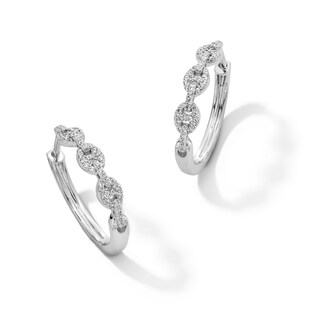0.23 CT. T.W. Diamond Chain Link Hoop Earrings in Sterling Silver