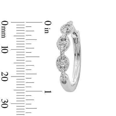 0.23 CT. T.W. Diamond Chain Link Hoop Earrings in Sterling Silver
