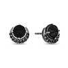 Disney Treasures Hocus Pocus Onyx and 0.18 CT. T.W. Black Diamond Crescent Moon Stud Earrings in Black Sterling Silver