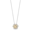 Thumbnail Image 1 of Enchanted Disney Belle Yellow Sapphire and 0.23 CT. T.W. Diamond Rose Necklace in Sterling Silver and 10K Gold - 19”