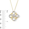 Thumbnail Image 4 of 0.50 CT. T.W. Multi-Diamond Flower Pendant in Sterling Silver with 10K Gold Plate