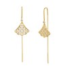 Thumbnail Image 1 of 0.50 CT. T.W. Certified Lab-Grown Diamond Scalloped Fan Threader Drop Earrings in 18K Gold (F/SI2)
