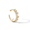Thumbnail Image 1 of Baguette and Round Cubic Zirconia Nose Hoop in Solid 14K Gold - 20G