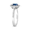 Thumbnail Image 2 of Le Vian® Oval Blueberry Sapphire™ and 0.25 CT. T.W. Vanilla Diamond® Flower Frame Ring in Platinum