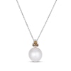 Le Vian® Freshwater Cultured Vanilla Pearl™ and 0.13 CT. T.W. Diamond Tri-Top Pendant in 14K Vanilla Gold®
