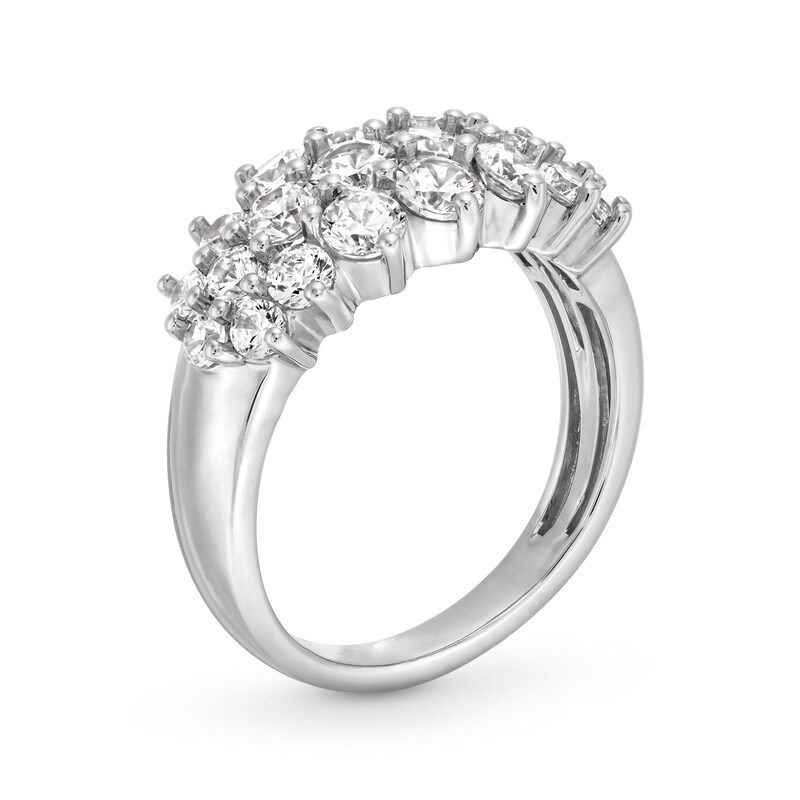 Main Image 3 of 2.00 CT. T.W. Certified Lab-Grown Diamond Graduated Cluster Ring in 10K White Gold (F/SI2)