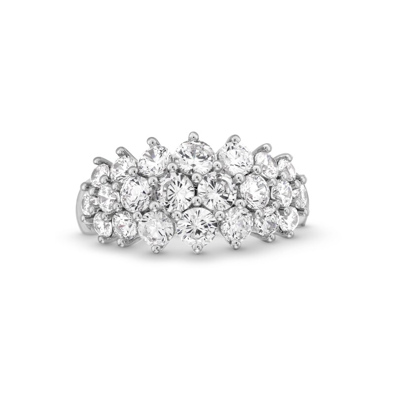 Main Image 4 of 2.00 CT. T.W. Certified Lab-Grown Diamond Graduated Cluster Ring in 10K White Gold (F/SI2)