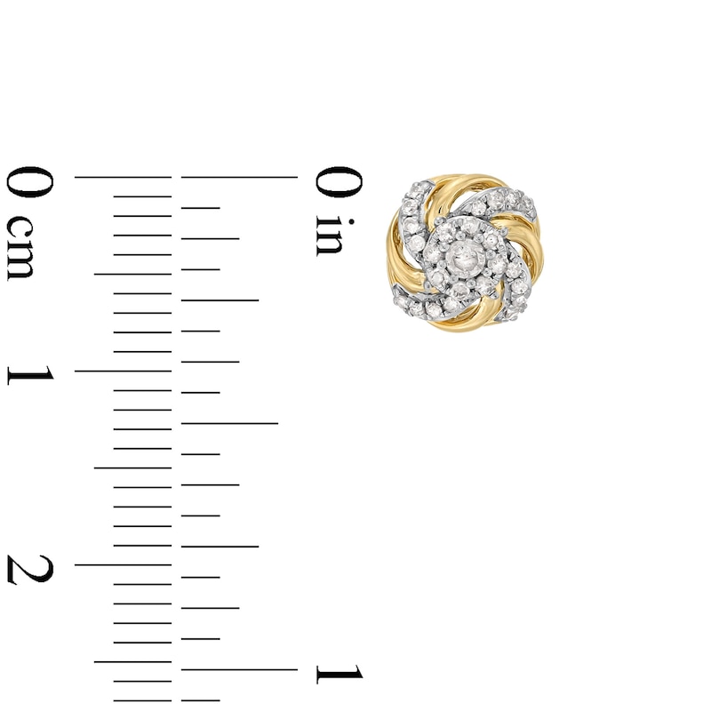 Main Image 3 of 0.25 CT. T.W. Multi-Diamond Swirl Frame Stud Earrings in 10K Gold