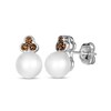 Thumbnail Image 1 of Le Vian® Freshwater Cultured Vanilla Pearl™ and 0.19 CT. T.W. Diamond Tri-Top Stud Earrings in 14K Vanilla Gold®