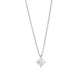 1.00 CT. Certified Lab-Grown Diamond Solitaire Pendant in 14K White Gold (F/SI2) - 19"