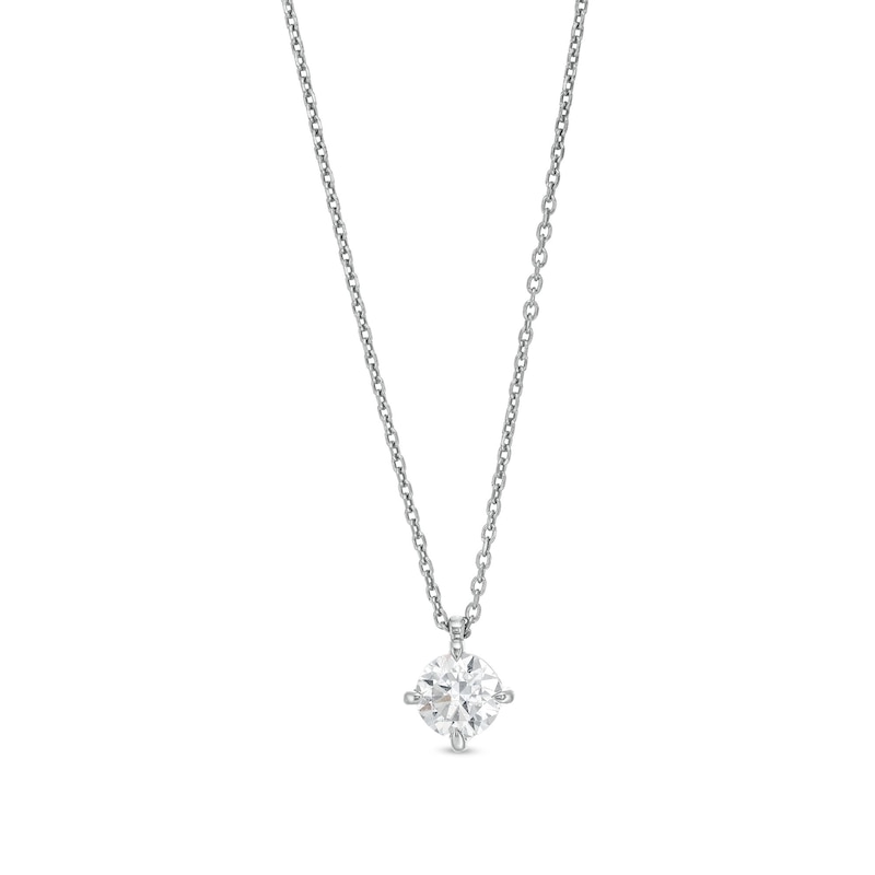 Main Image 1 of 1.00 CT. Certified Lab-Grown Diamond Solitaire Pendant in 14K White Gold (F/SI2) - 19"