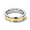 Thumbnail Image 1 of Men's 6.0mm Diamond-Cut Wedding Band in Tungsten and 14K Gold - Size 10