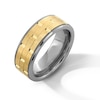 Thumbnail Image 3 of Men's 8.0mm Brick-Pattern Wedding Band in Tungsten and 14K Gold - Size 10