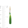Thumbnail Image 3 of Jade and Emerald with 0.05 CT. T.W. Diamond Teardrop Earrings in 18K Gold