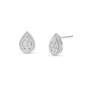 Thumbnail Image 1 of 0.15 CT. T.W. Pear-Shaped Multi-Diamond Frame Stud Earrings in Sterling Silver