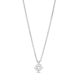 0.50 CT. Certified Lab-Grown Diamond Solitaire Pendant in 14K White Gold (F/SI2) - 19"