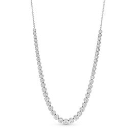 3.00 CT. T.W. Certified Lab-Grown Diamond Graduated Line Necklace in Sterling Silver (F/SI2)
