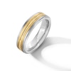 Thumbnail Image 3 of Men's 6.0mm Grooved Inlay Wedding Band in Tungsten and 14K Gold - Size 10