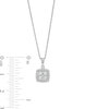 Thumbnail Image 3 of 0.10 CT. T.W. Cushion-Shaped Multi-Diamond Frame Pendant in Sterling Silver