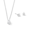 Thumbnail Image 1 of 0.50 CT. T.W. Certified Lab-Grown Diamond Solitaire Pendant and Stud Earrings Set in Sterling Silver (F/SI2) - 19"