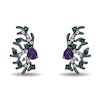 Thumbnail Image 1 of Enchanted Disney Villains Ursula Amethyst, Blue Topaz and 0.085 CT. T.W. Diamond Coral Stud Earrings in Sterling Silver