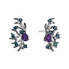Thumbnail Image 2 of Enchanted Disney Villains Ursula Amethyst, Blue Topaz and 0.085 CT. T.W. Diamond Coral Stud Earrings in Sterling Silver
