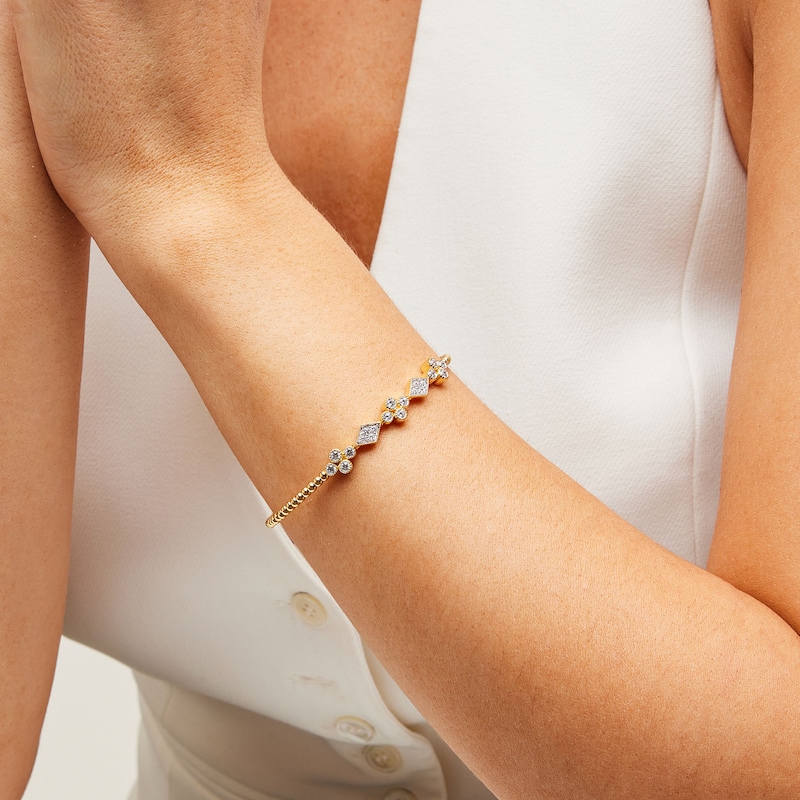 Main Image 2 of 0.70 CT. T.W. Certified Lab-Grown Diamond Art Deco Vintage-Style Open Bangle in 18K Gold (F/SI2) - 6.5"