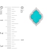 Thumbnail Image 3 of Enchanted Disney Jasmine Turquoise and 0.145 CT. T.W. Diamond Quatrefoil Frame Stud Earrings in Sterling Silver