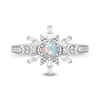 Thumbnail Image 4 of Enchanted Disney Elsa Lab-Created Opal and 0.145 CT. T.W. Diamond Collar Snowflake Ring in Sterling Silver